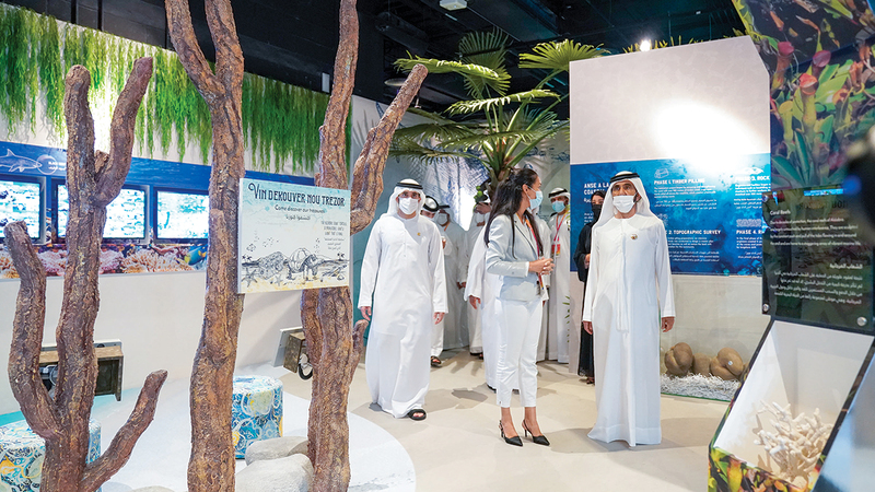 محمد بن راشد خلال تفقّده جانحي سيشل ومونتينيغرو.  من المصدر