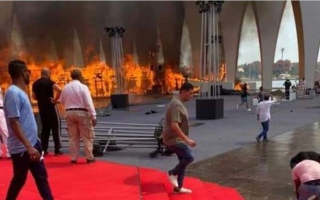 الصورة: حريق ضخم في قاعة مؤتمرات مهرجان الجونة السينمائي