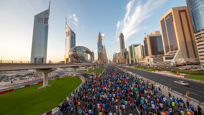 «تحدي دبي للجري» يمر بأبرز معالم المدينة.  من المصدر