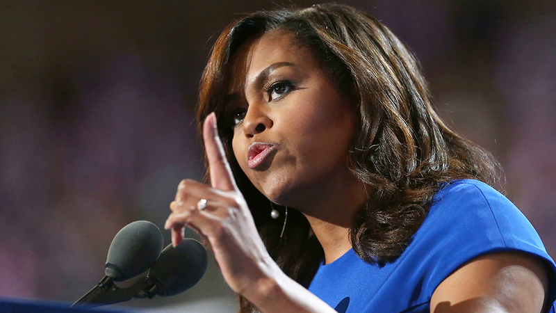 ميشيل أوباما جاءت في مرحلة متقدمة من الاستطلاع.   من المصدر