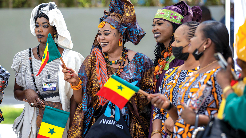 خلال احتفال الجناح السنغالي بيوم بلاده في «إكسبو دبي». من المصدر