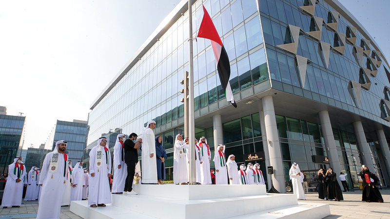جانب من احتفال «مجلس دبي» بيوم العلم.   من المصدر