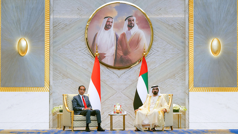 محمد بن راشد بحث مع الرئيس الإندونيسي سُبل تطوير الشراكة بين البلدين.   من المصدر