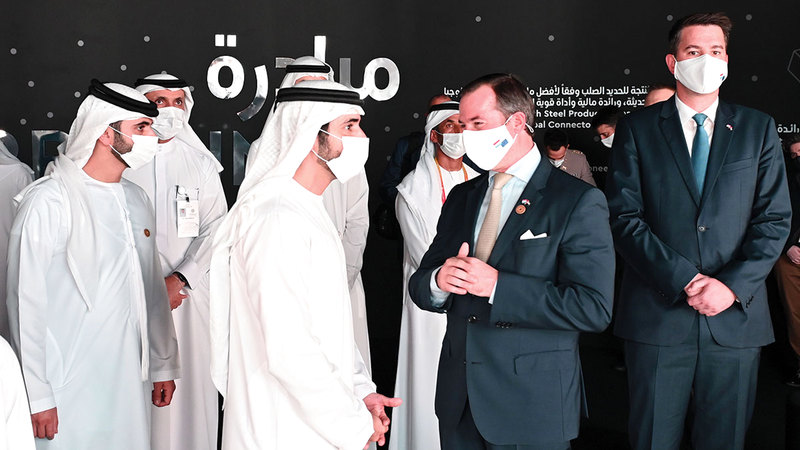 حمدان بن محمد خلال لقائه مع ولي عهد لوكسمبورغ الذي يزور دبي حالياً.   وام