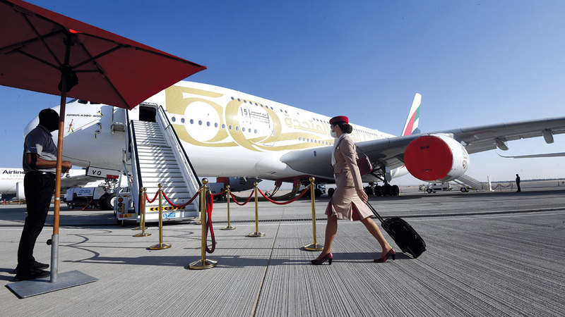 توقعات مؤسسة مطارات دبي جاءت على هامش معرض دبي للطيران 2021.    تصوير: باتريك كاستيلو