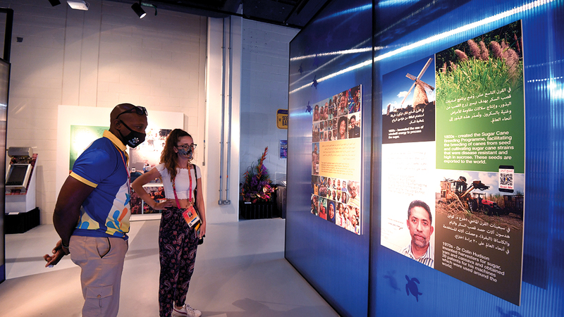 الجناح يطلق رسالة للعالم عبر «إكسبو»، توضح إمكان الحلم والتقدم.   تصوير: باتريك كاستيلو