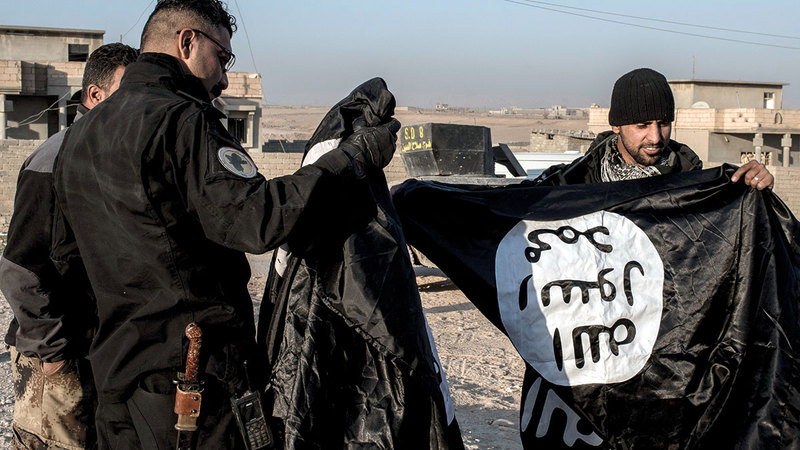 جنود مكافحة الإرهاب العراقيون بعد طردهم «داعش» من الموصل.   غيتي
