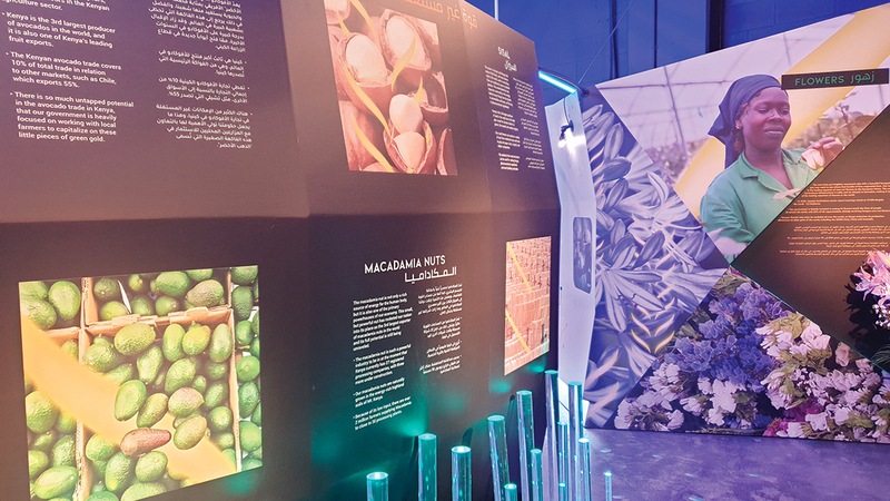 سلع ثمينة تخبر كينيا  الزائر عن أهميتها  بصحبة الزهور الطبيعية.