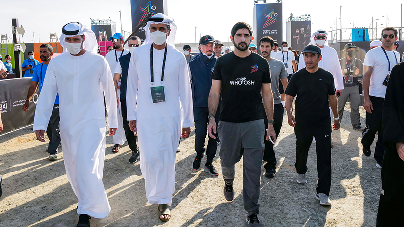حمدان بن محمد خلال انطلاق الألعاب الحكومية.   من المصدر