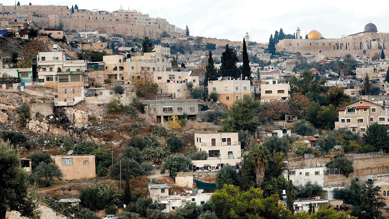 وادي ياصول أقرب أحياء بلدة سلوان إلى المسجد الأقصى.    الإمارات اليوم