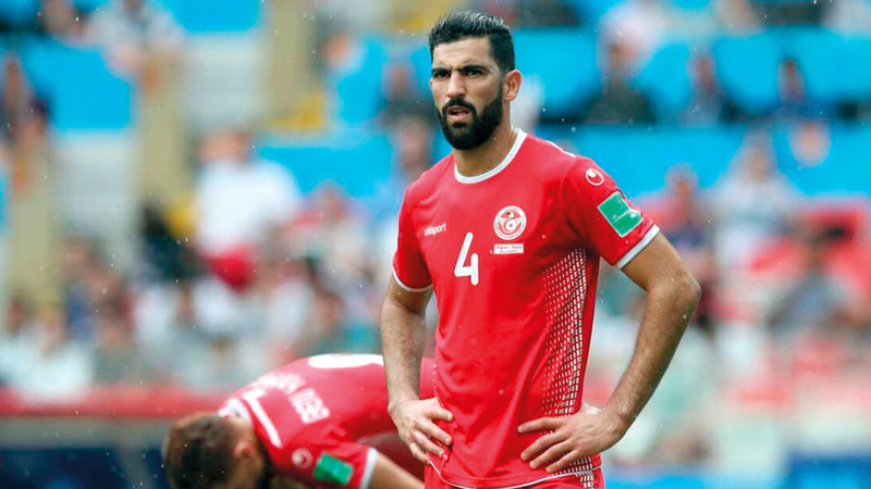 ياسين مرياح تعرّض لإصابة قوية في مباراة تونس ومصر.   من المصدر