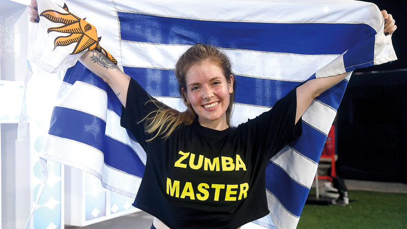 غابرييلا.. مدربة العروض الرياضية لرقصات «الزومبا».   تصوير: باتريك كاستيلو