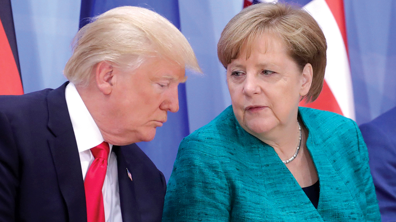 ميركل عاشت علاقة متوترة مع ترامب.  غيتي