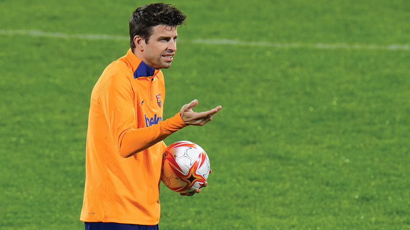 مدافع برشلونة جيرارد بيكيه. 	 أ.ف.ب