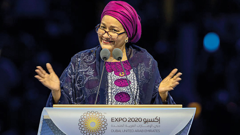 أمينة محمد: «مع وجود الأهداف العالمية المحبوكة في نسيج (إكسبو)، لا يمكننا التفكير في مكان أكثر ملاءمة لنا من المعرض».