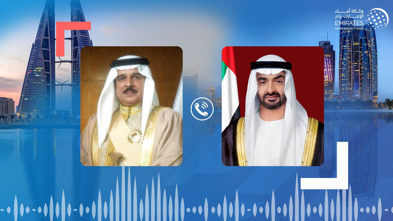 محمد بن زايد تلقى اتصالاً من ملك البحرين حمد بن عيسى.   وام