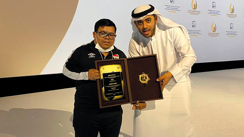 جراح نصار خلال الاحتفال بجائزة الإبداع الرياضي.    من المصدر