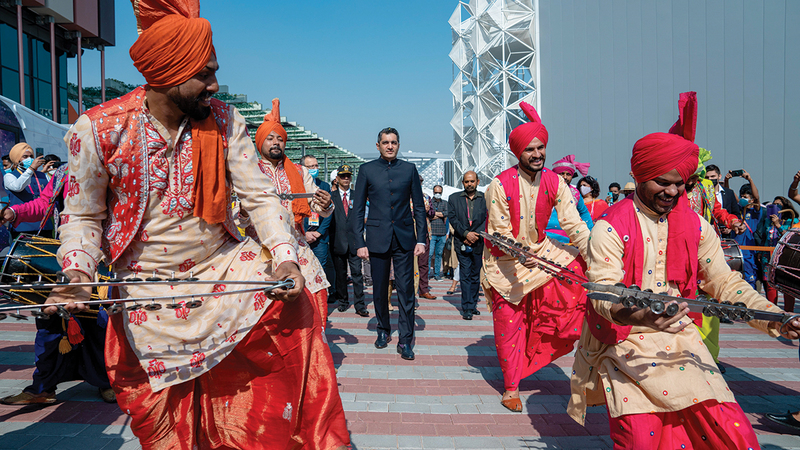 خلال الاحتفال بيوم الهند الـ73 في «إكسبو 2020».  من المصدر