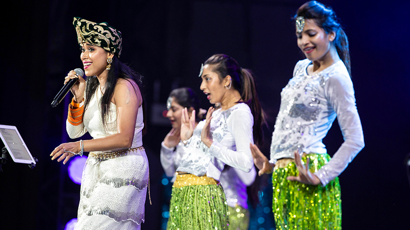 شويتا سوبرام أدّت عدداً من أغنياتها خلال الحفل.   من المصدر