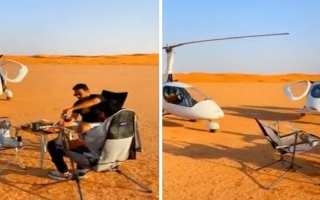 الصورة: طيار سعودي يوثق «كشتات» جوية في صحراء القصيم (فيديو)