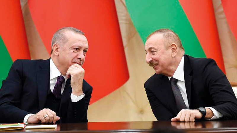 أردوغان وعلييف عززا تحالفهما باتفاق دفاع مشترك.   أرشيفية