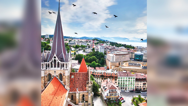 مدينة لوزان تشتهر بشوارعها المرصوفة بالحصى وشدة الانحدار.  أرشيفية