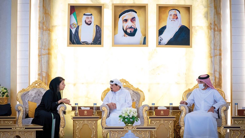 حميد النعيمي استقبل بحضور عمار النعيمي وفداً من إدارة «إكسبو دبي» برئاسة ريم الهاشمي.   وام