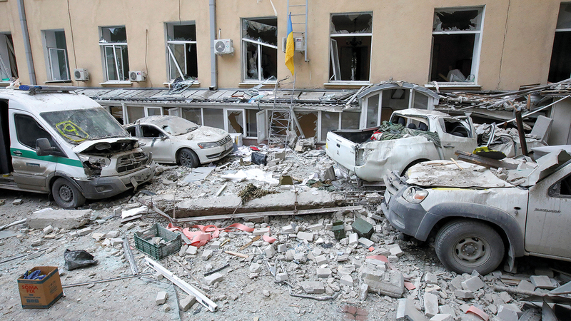 الدمار حلّ في مدن أوكرانية عدة.   رويترز