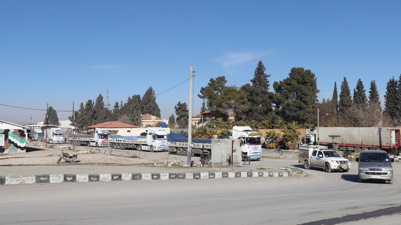 التبرعات في طريقها إلى السوريين من مدينة غازي عنتاب. 	 الإمارات اليوم