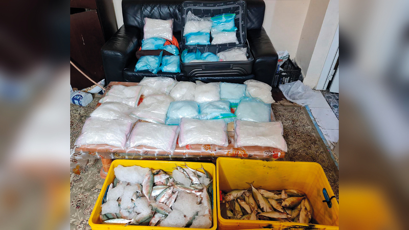 جانب من مخدر «الكريستال» المضبوط.   من المصدر