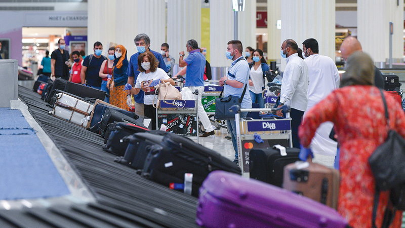 إجمالي أعداد المسافرين خلال يناير وفبراير 2022 ارتفع إلى 7.8 ملايين.   تصوير: أشوك فيرما