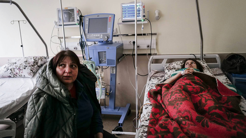 مستشفيات أوكرانيا امتلأت بالمزيد من ضحايا الهجوم الروسي.   أرشيفية
