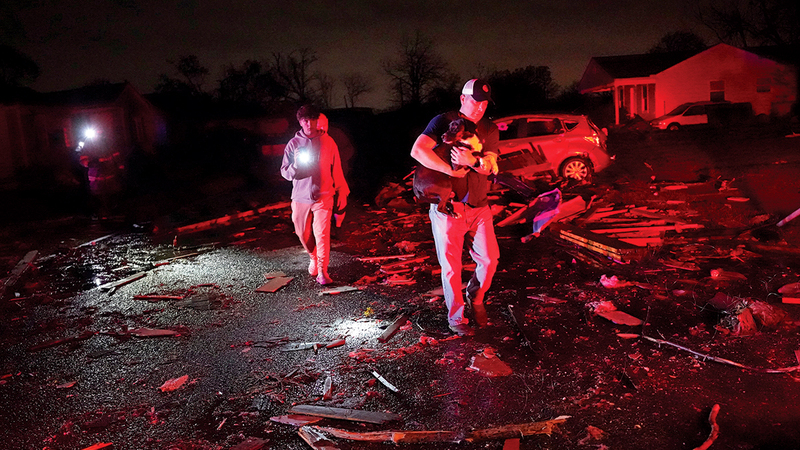 أضرار جسيمة في المنازل.   أ.ب