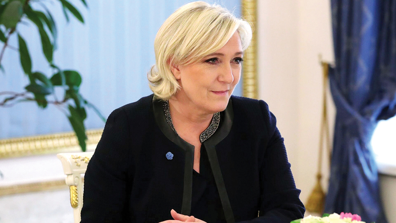 مارين لوبان جاء ترتيبها الثانية في استطلاع الرأي. 	  ارشيفية