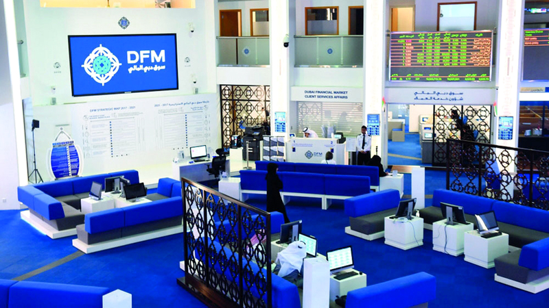 مؤشر سوق دبي المالي ارتفع بنسبة 0.34% مغلقاً عند مستوى 3527 نقطة.   أرشيفية
