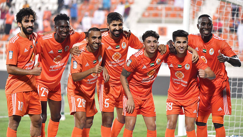 فريق عجمان يحتل المركز التاسع في الدوري برصيد 25 نقطة.   تصوير: أسامة أبوغانم