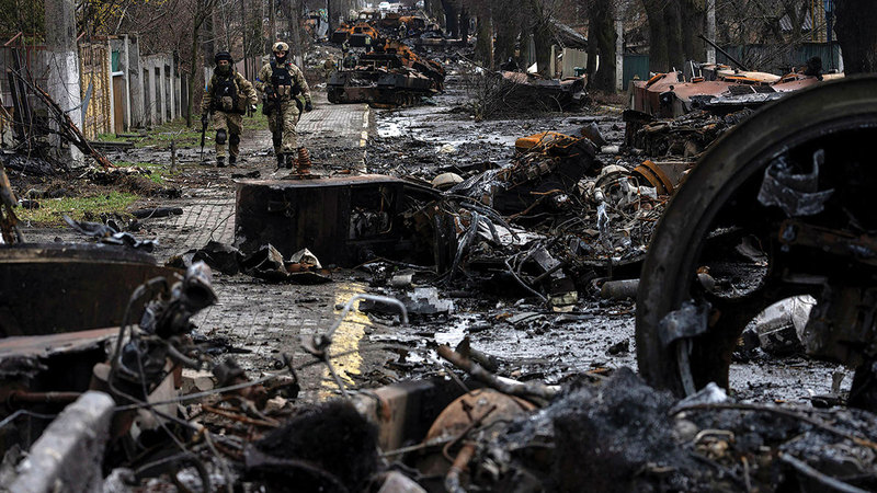 أعمال وحشية في مدينة بوتشا الأوكرانية أدانها ليبرمان لكنه لم يذكر اسم روسيا.    من المصدر