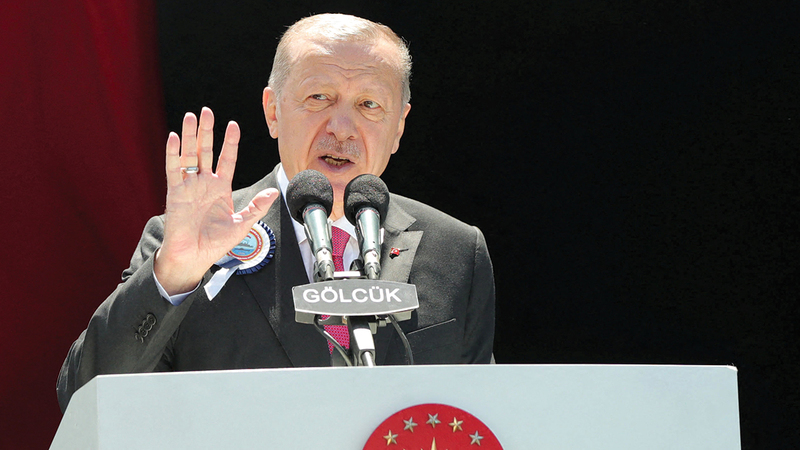 أردوغان يحاول الضغط على التحالف الغربي بطرق عدة. رويترز