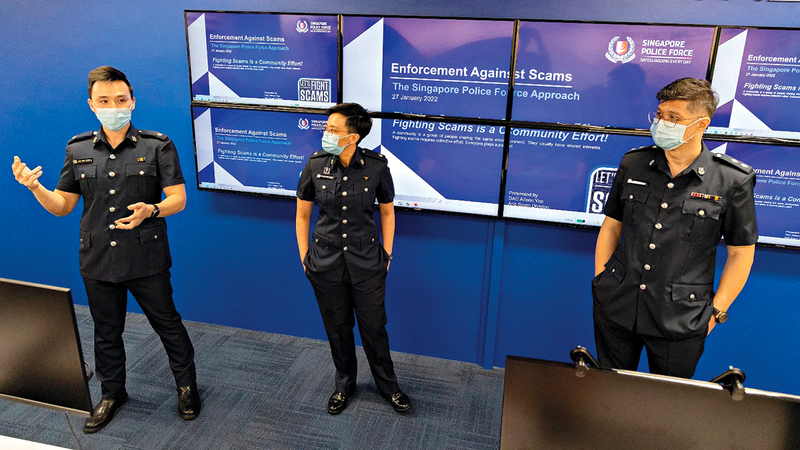 شرطة مكافحة الاحتيال في سنغافورة تسعى لإحباط خطط العصابات. ارشيفية