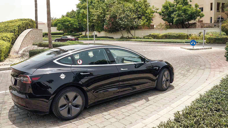 «تسلا 3» إضافة جديدة لمركبات الأجرة في دبي. من المصدر