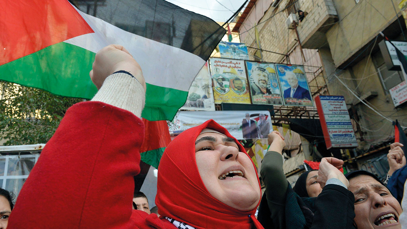 محتجون فلسطينيون ضد الاستيطان في الضفة الغربية.أرشيفية