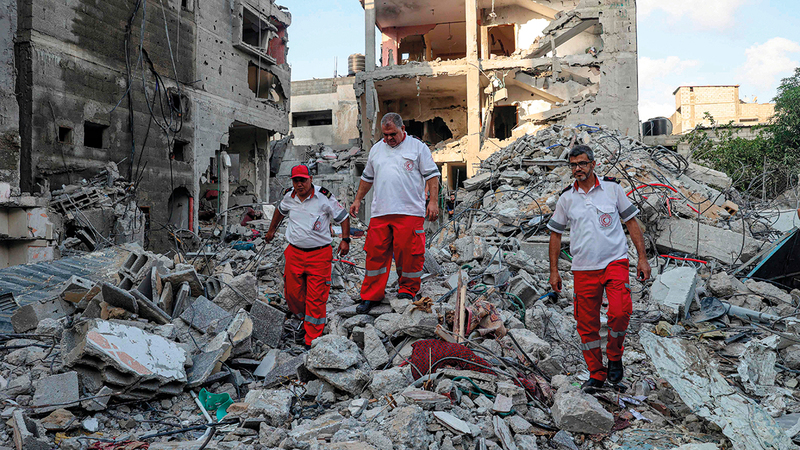 الغارات الإسرائيلية أدت إلى تدمير عشرات المنازل في غزة. . أ.ف.ب