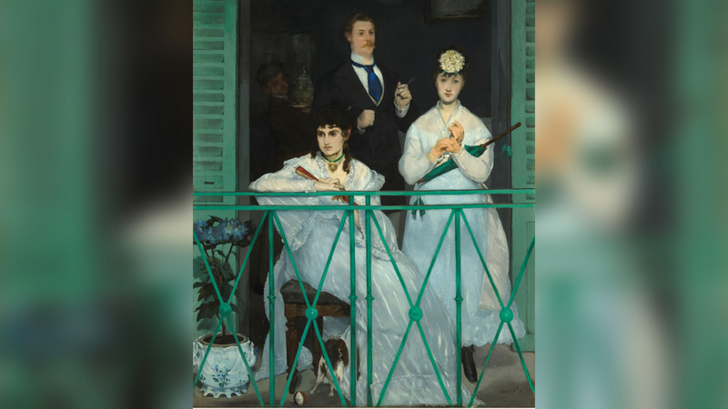 لوحة «الشُرفة» لإدوارد مانيه (1868-1869) ألوان زيتية على قماش - باريس متحف أورسيه.   من المصدر