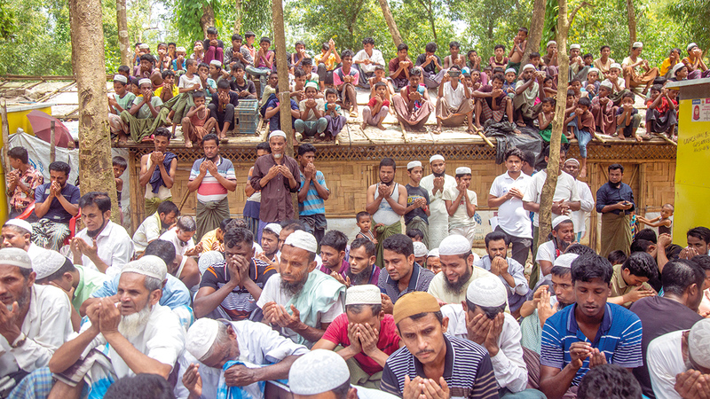«الروهينغا» يُحيون الذكرى الخامسة لهروبهم من بلادهم إلى بنغلاديش. رويترز