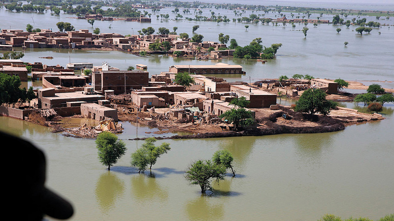 قرى غمرتها المياه في باكستان. أ.ف.ب