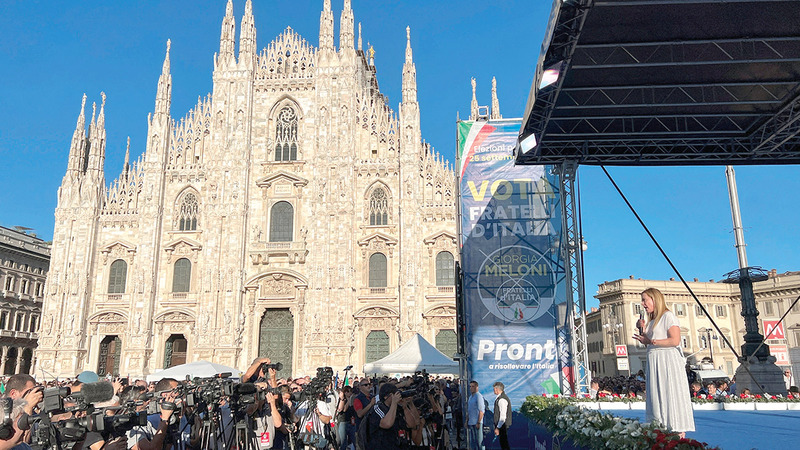 ميلوني تريد بشكل أساسي معالجة المشكلات الاقتصادية في إيطاليا.    أرشيفية