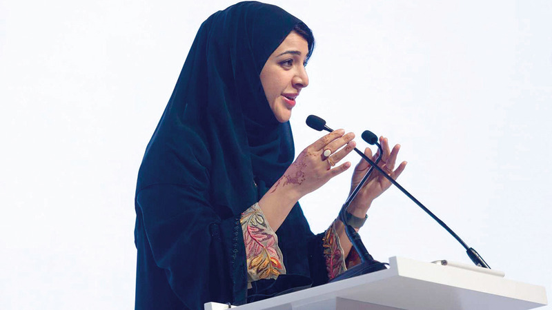 ريم الهاشمي:  «يشرفنا التعاون بين فريق إكسبو والأمم المتحدة، وأن نرى طاقاتنا وقدراتنا الإبداعية تتجلى على منصة دولية قيادية مثل الجمعية العمومية».