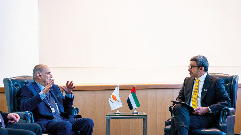 عبدالله بن زايد بحث مع وزير خارجية قبرص آفاق التعاون المشترك بين البلدين.   وام