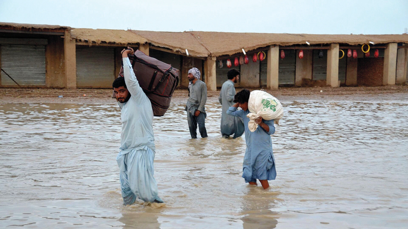 الفيضان في باكستان من الكوارث الناجمة عن تغير المناخ.   أرشيفية