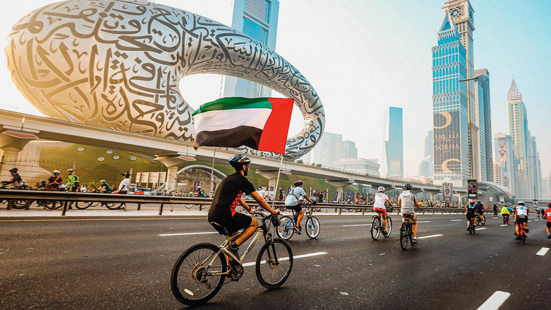 شارع الشيخ زايد سيتحول إلى مسار مفتوح لركوب الدرّاجات الهوائية. من المصدر